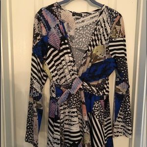 Colorful, flattering, wrap dress